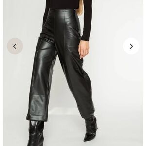 Riley Raider Black Vegan Leather Pant Cropped
